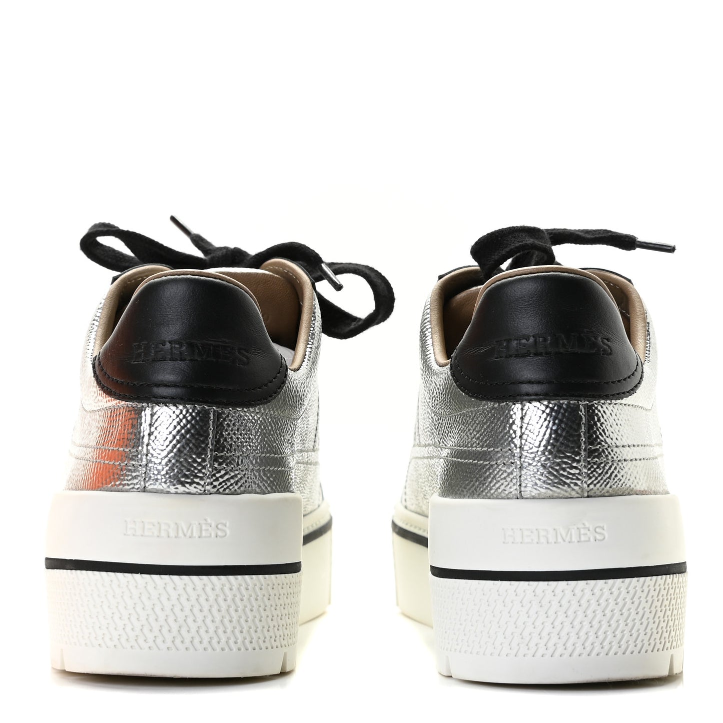 Metallic Epsom Womens Voltage Sneakers 37 Gris Argente Vieilli Black