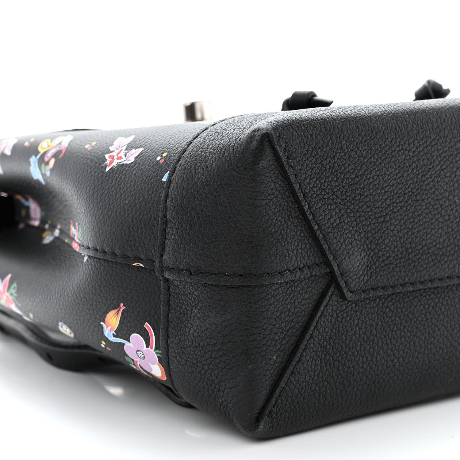Louis Vuitton Calfskin Flower Lockme Mini Backpack Black Multicolor 9 of 12