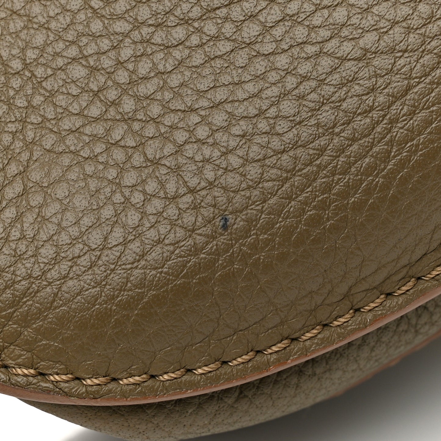 Grained Calfskin Small Marcie Saddle Bag Anchor Grey