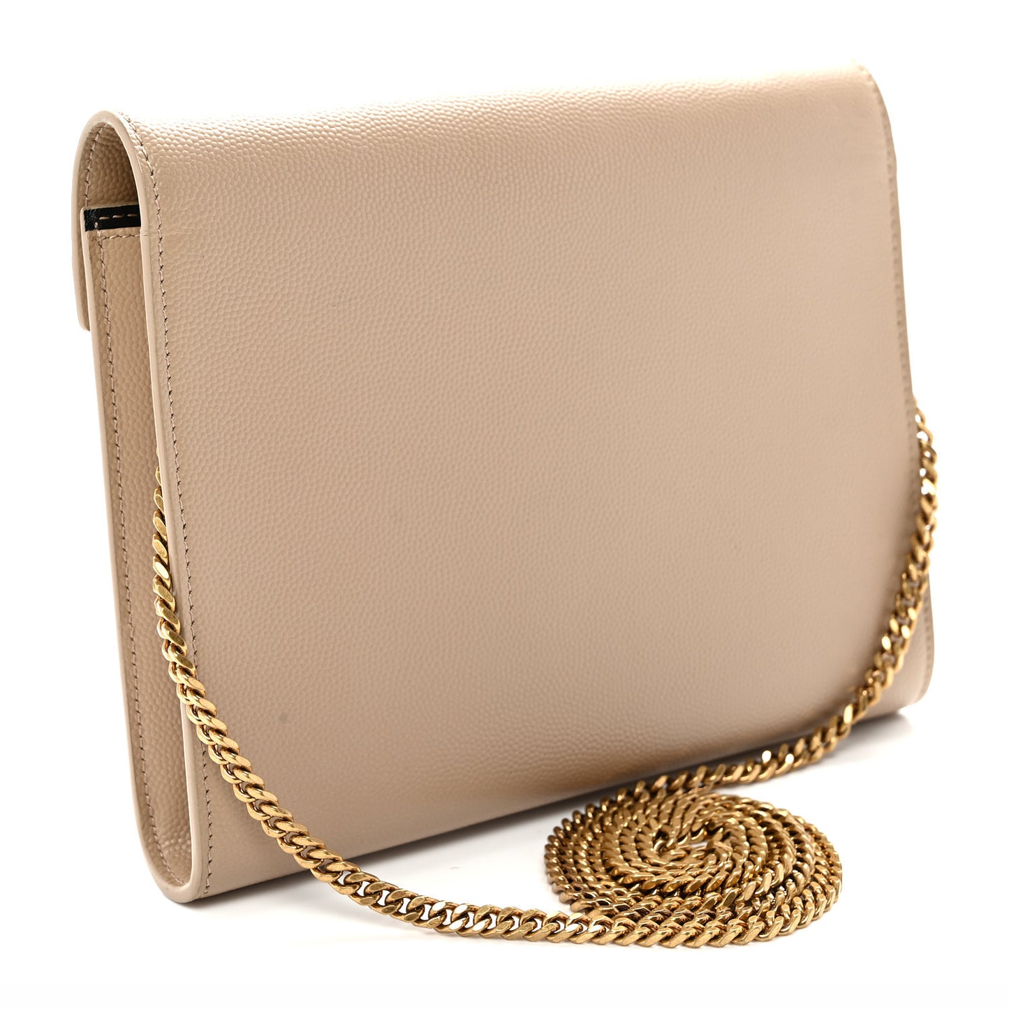 Grain De Poudre Monogram Cassandra Chain Wallet Dark Beige