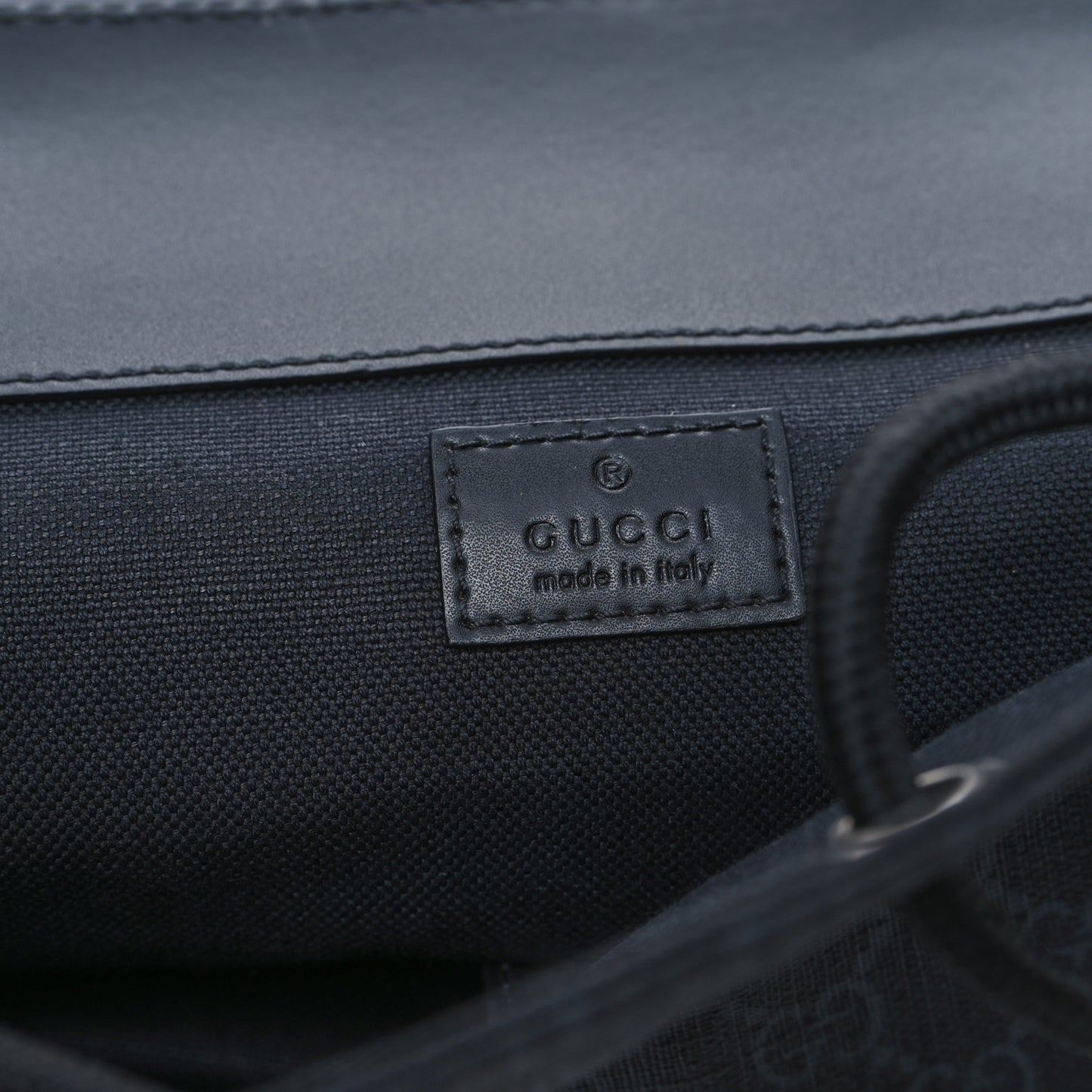 Soft GG Supreme Monogram Calfskin Web Double Buckle Backpack Black
