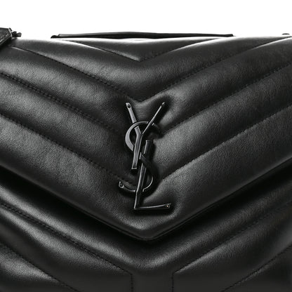 Saint Laurent Calfskin Y Quilted Monogram Monochrome Medium Loulou Chain Satchel Black 8 of 10