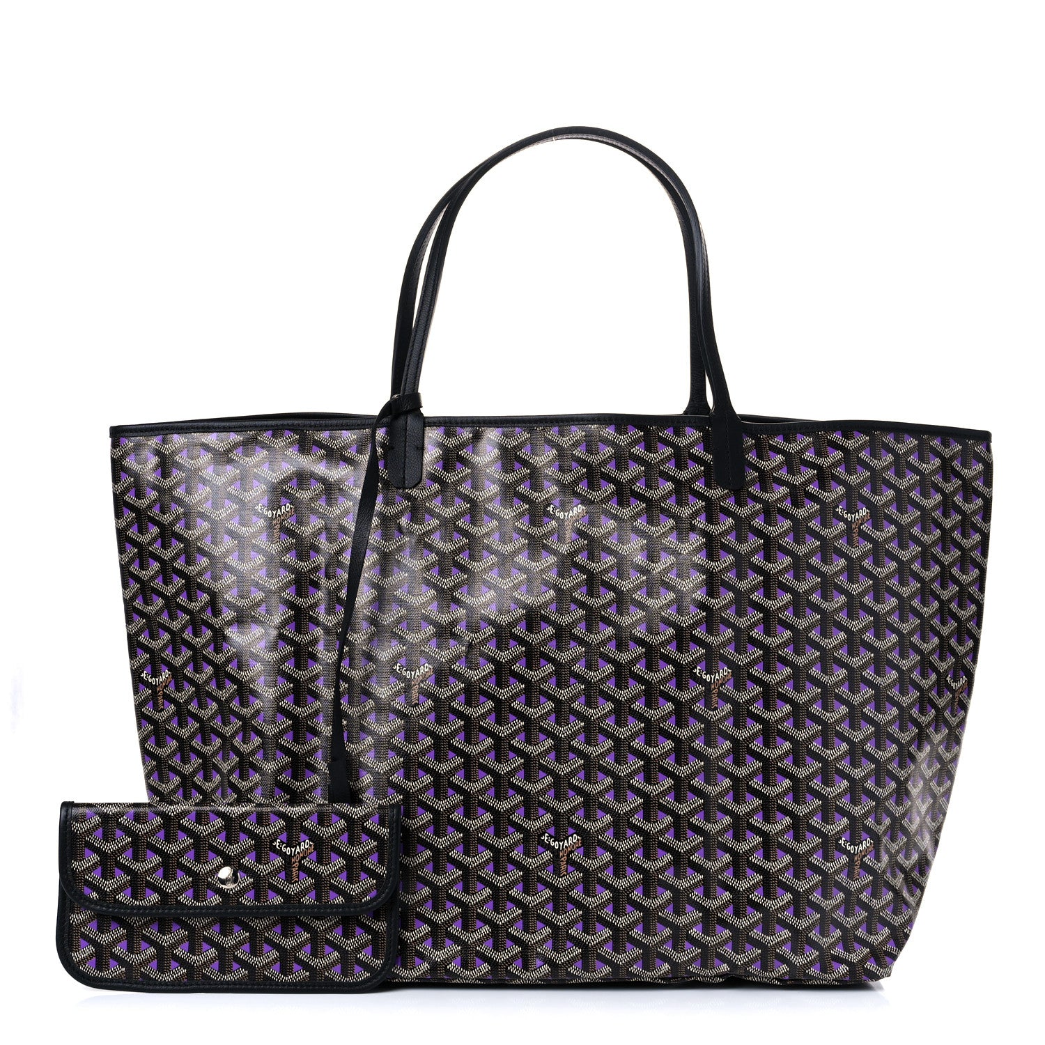 Goyard Goyardine Saint Louis Claire Voie GM Black Purple 1 of 9