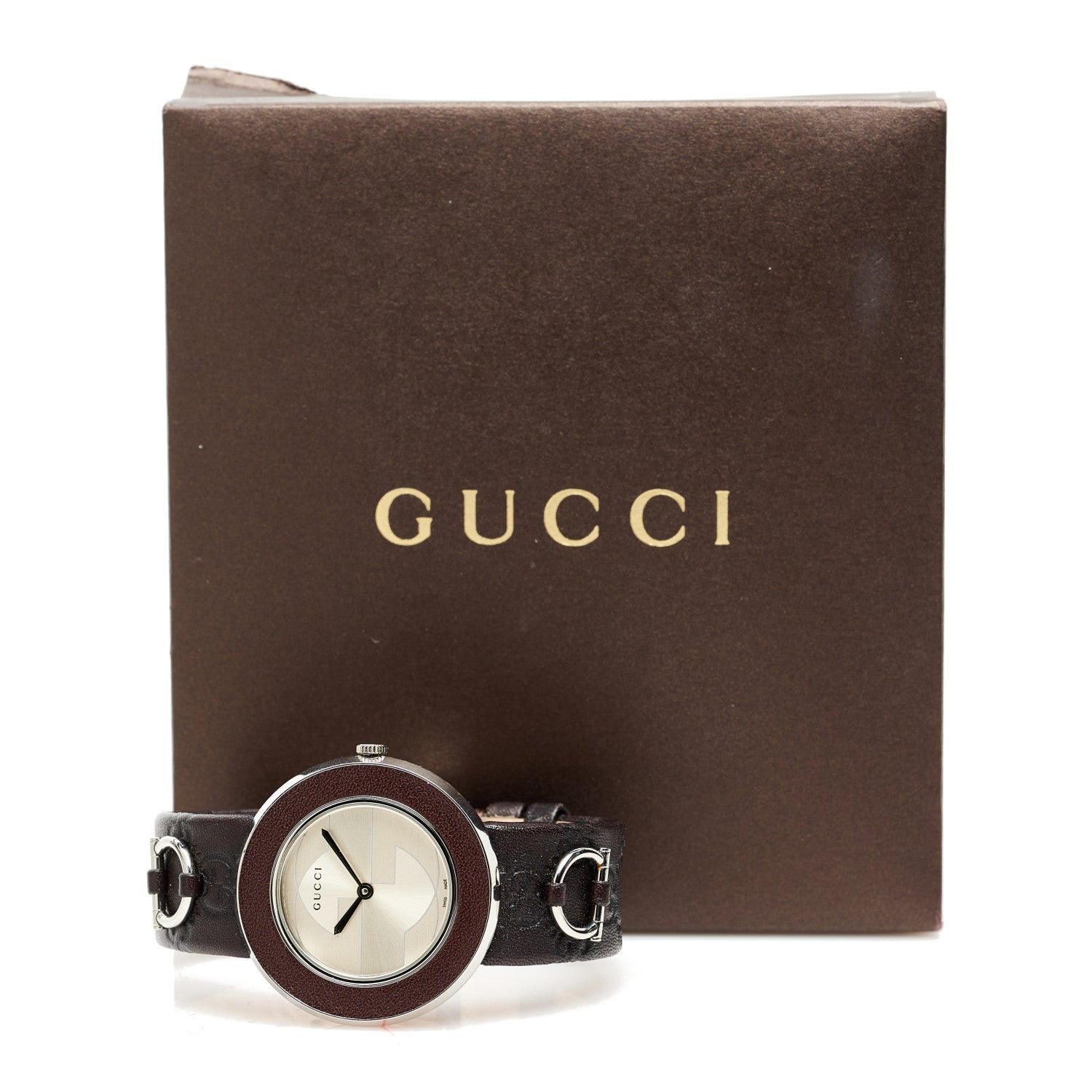Gucci Stainless Steel Calfskin 35mm U-Play Quartz Watch Brown 5 of 5