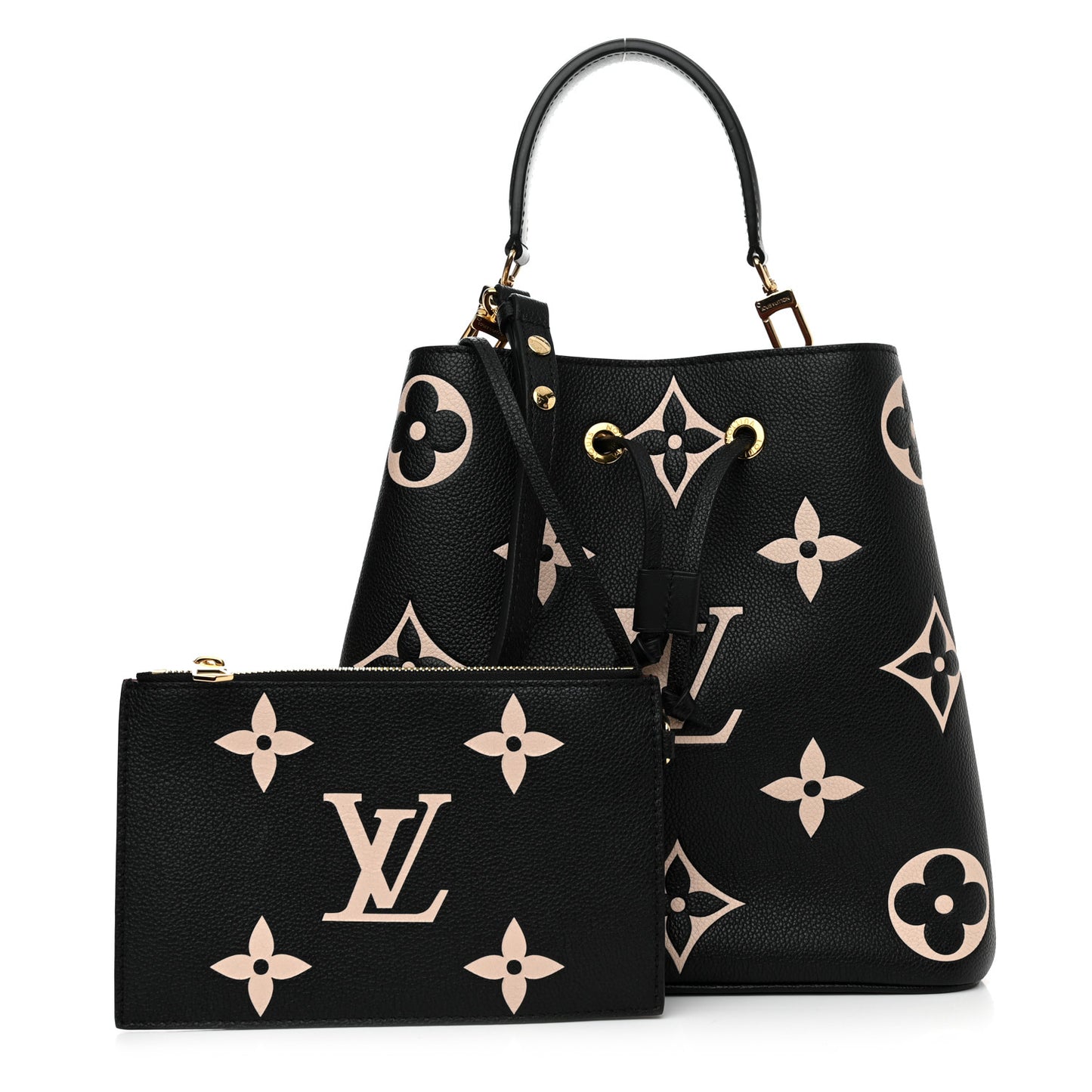 LOUIS VUITTON Empreinte Monogram Giant Neonoe MM Black Beige