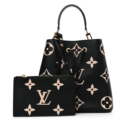 Louis Vuitton LOUIS VUITTON Empreinte Monogram Giant Neonoe MM Black Beige 1 of 11