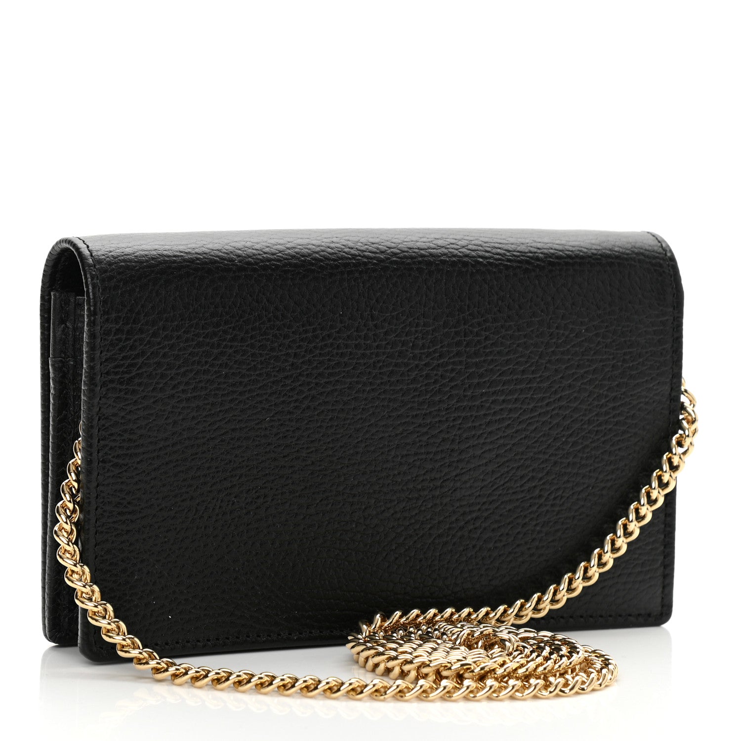 Gucci Calfskin Mini GG Marmont Chain Wallet Black 3 of 10