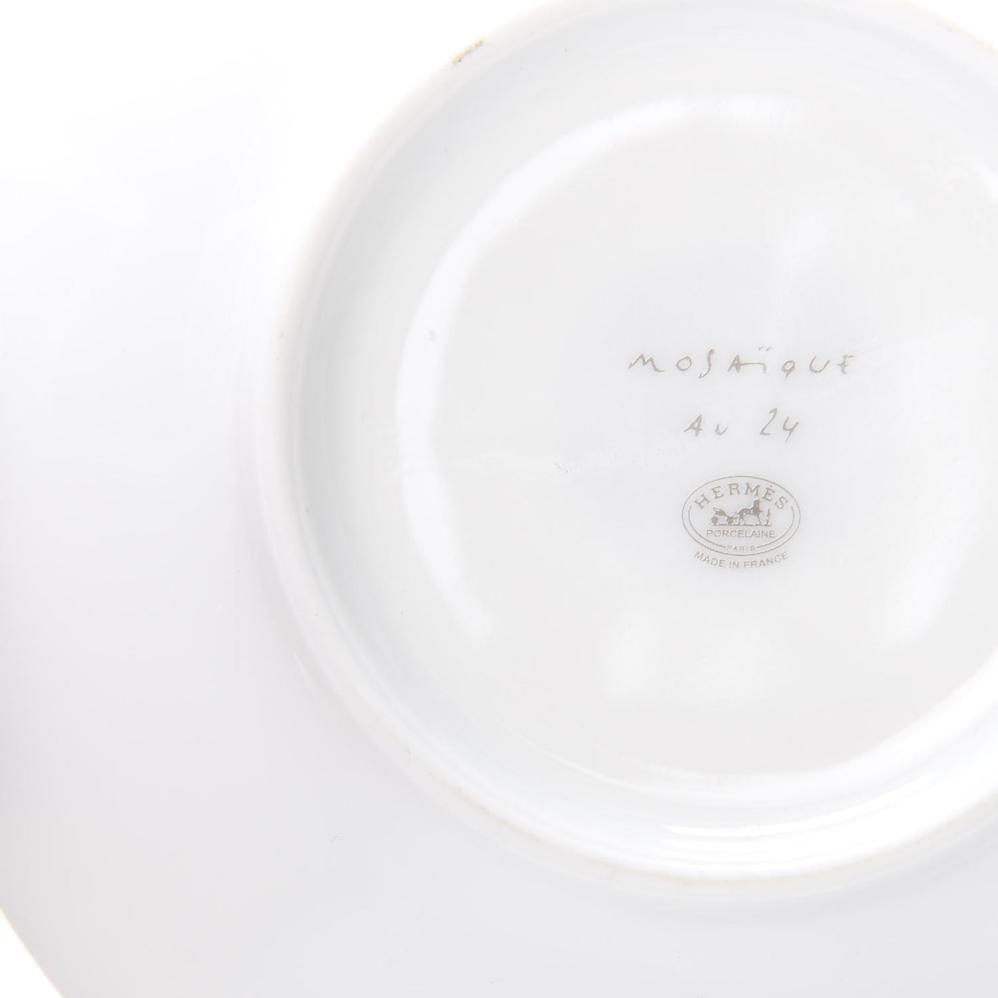 Porcelain Mosaique Au 24 Gold Platine Tea Cup and Saucer Set of 2
