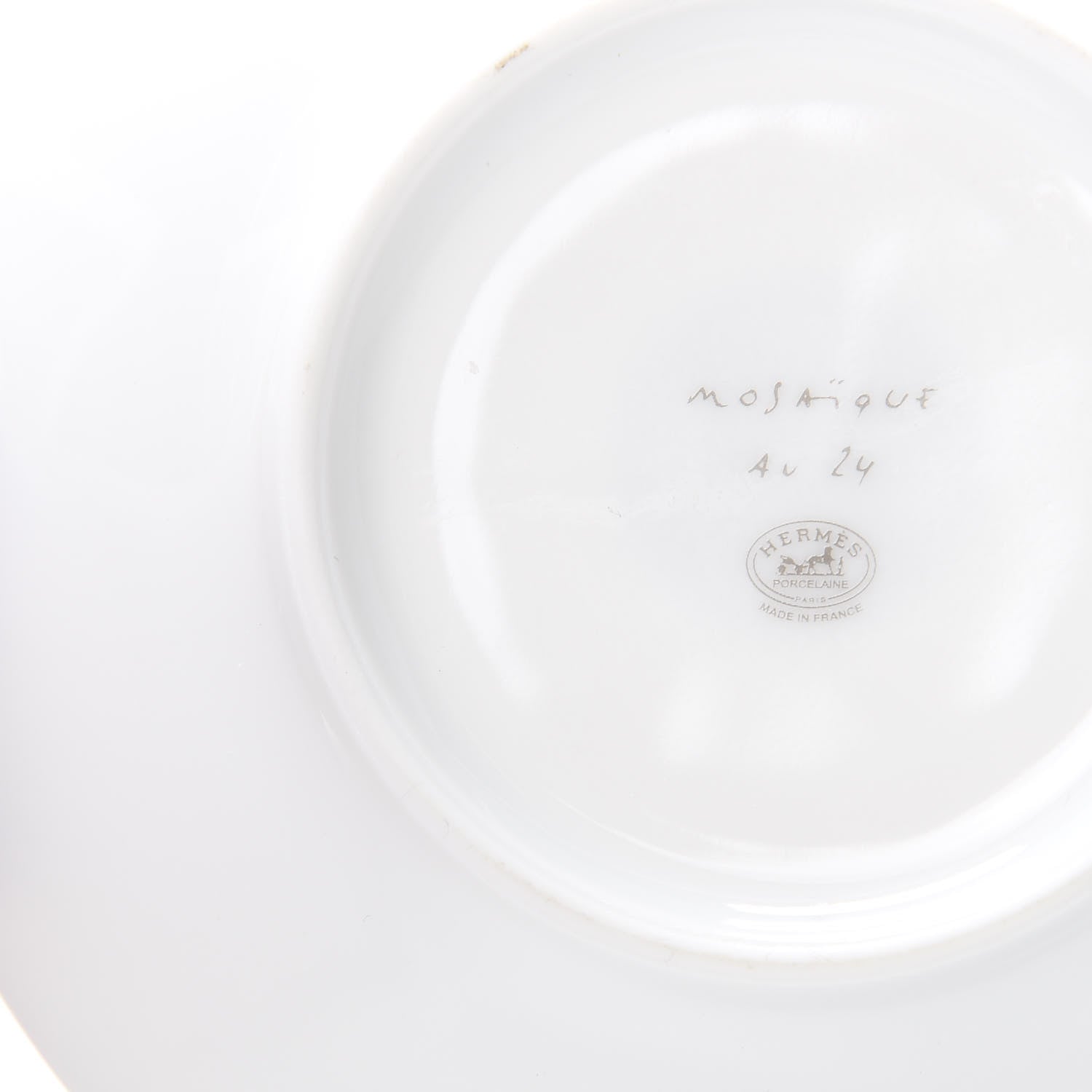 Hermes Porcelain Mosaique Au 24 Gold Platine Tea Cup and Saucer Set of 2 10 of 11