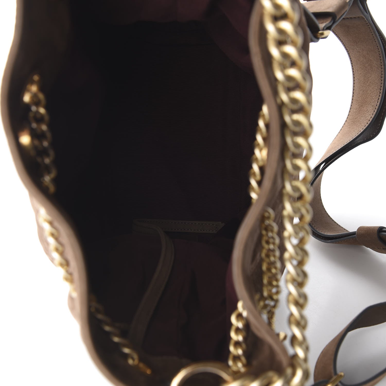 Chanel Suede Calfskin Small On My Shoulder Drawstring Bag Brown 4 of 9