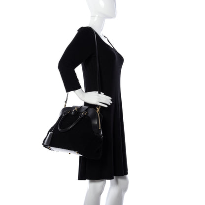 Burberry Prorsum Shearling Milverton Satchel Black 2 of 9