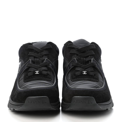 Chanel Nylon Calfskin Suede Calfskin CC Sneakers 37 Black 2 of 4