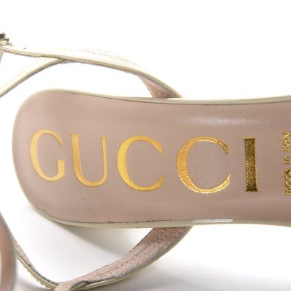 Gucci Vernice Crystal Sandals 39 Vintage White 6 of 9