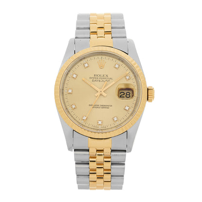Rolex Stainless Steel 18K Yellow Gold 36mm Oyster Perpetual Datejust Watch Champagne 16233 Champagne 1 of 4