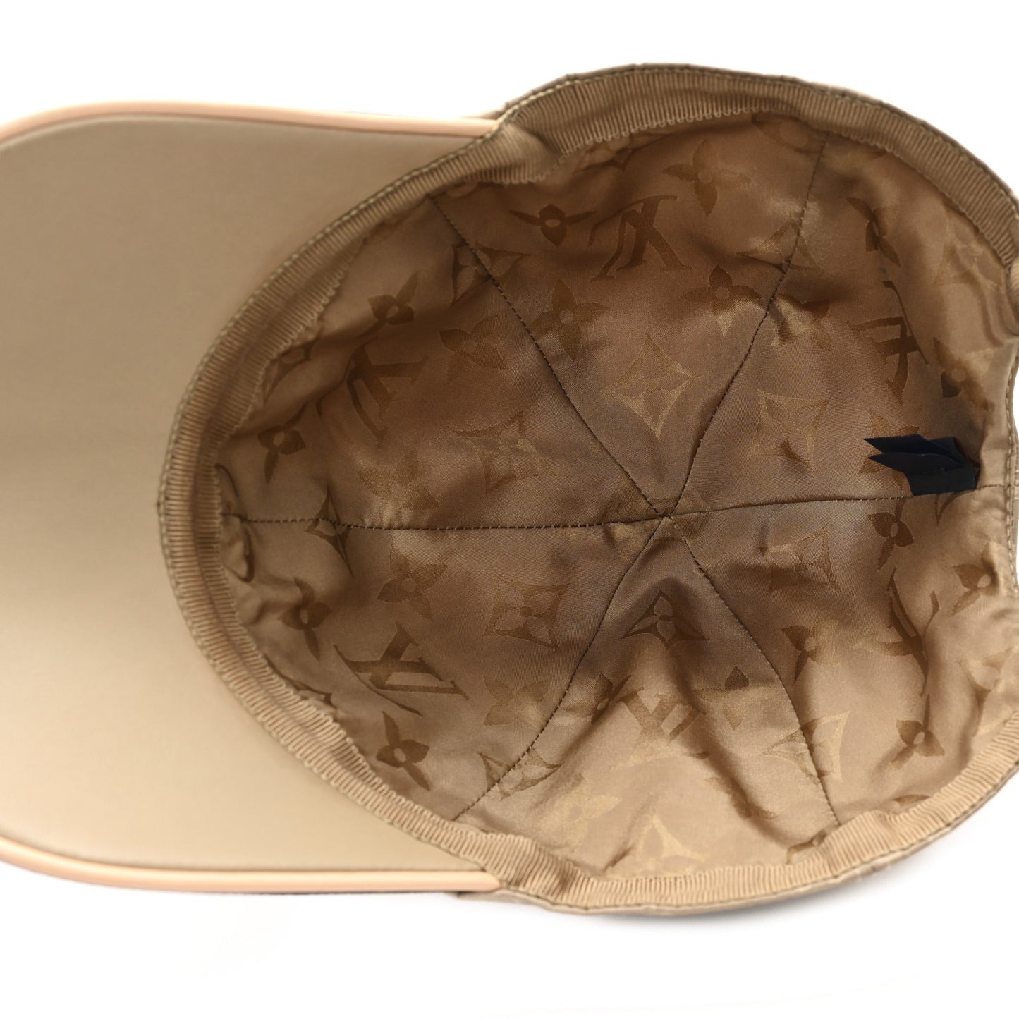 Polyester Silk Monogram LV Get Ready Cap L Beige