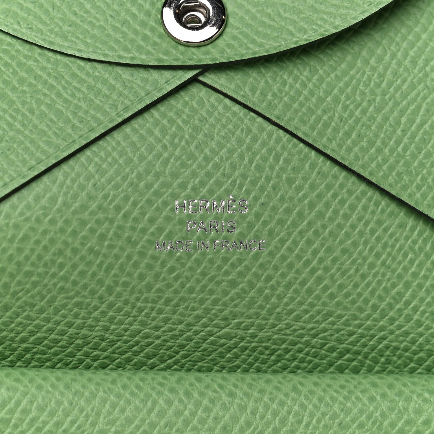 Hermes Epsom Calvi Duo Card Case Vert Criquet 6 of 10