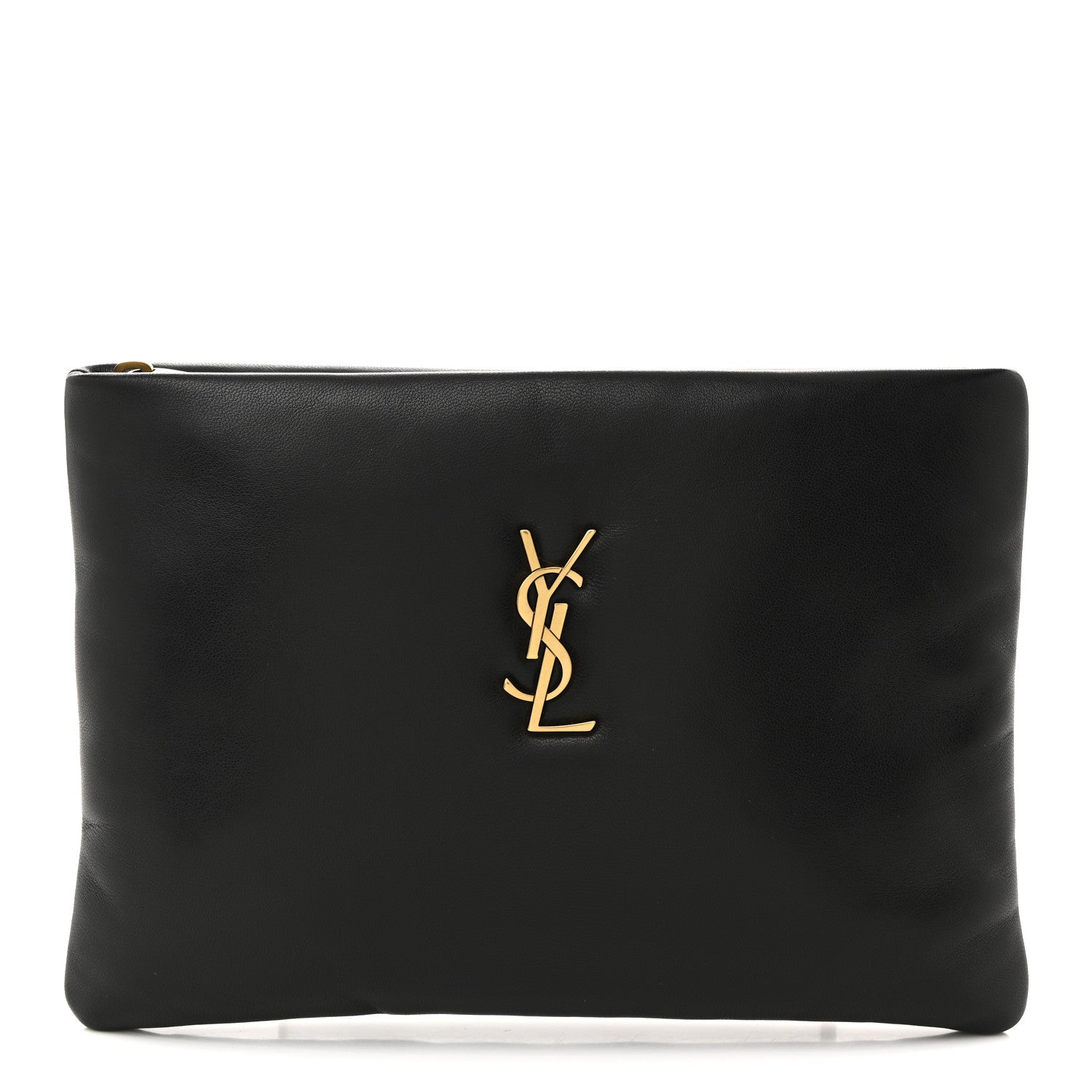 Saint Laurent Lambskin Small Calypso Pouch Black 1 of 8
