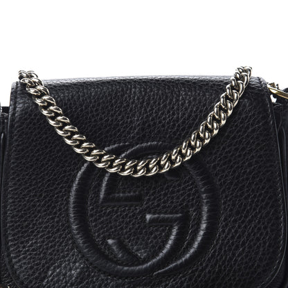 Gucci Pebbled Calfskin Small Soho Flap Crossbody Black 10 of 10
