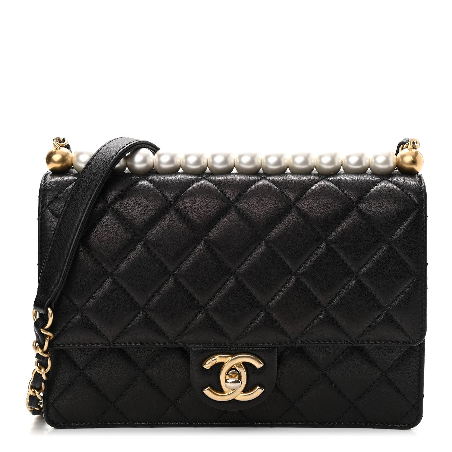 Chanel Lambskin Quilted Small Chic Pearls Flap Black 1 of 11