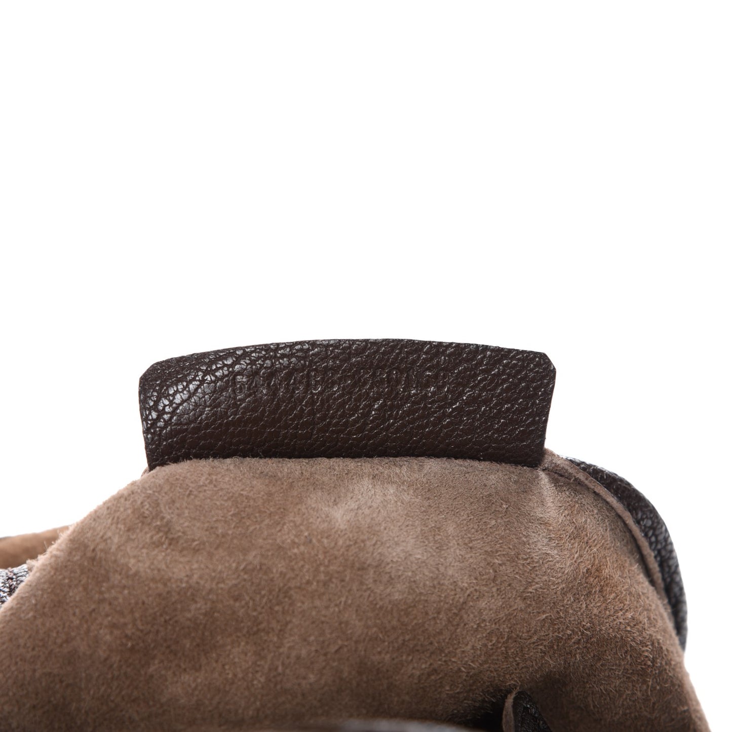 Tumbled Calfskin Perforated North South Skull Tote Brown