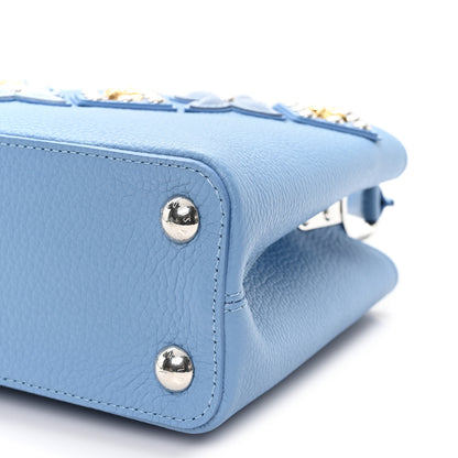 Louis Vuitton Taurillon Mechanical Flowers Smile Capucines BB Blue 9 of 9