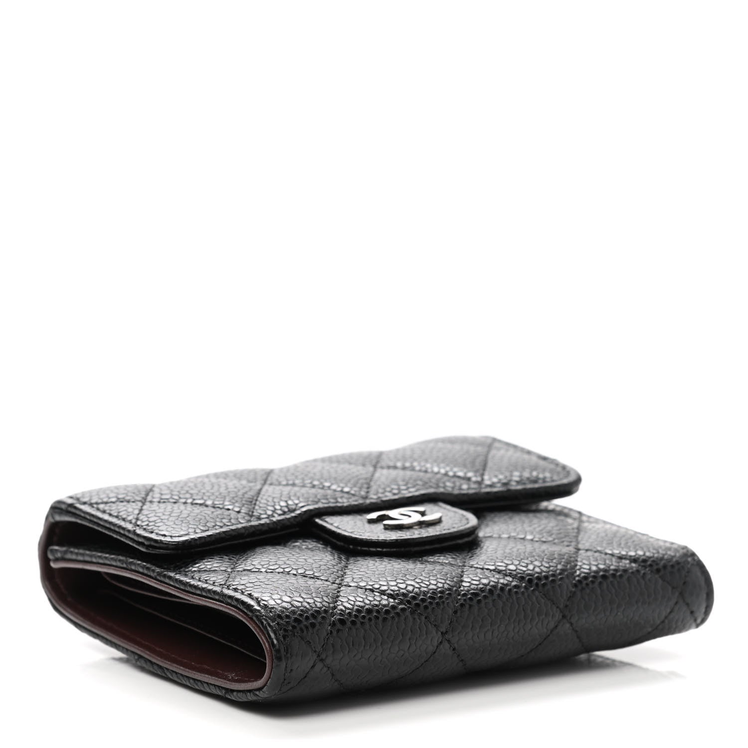 Chanel Caviar Quilted Compact Flap Wallet Black 5 of 9