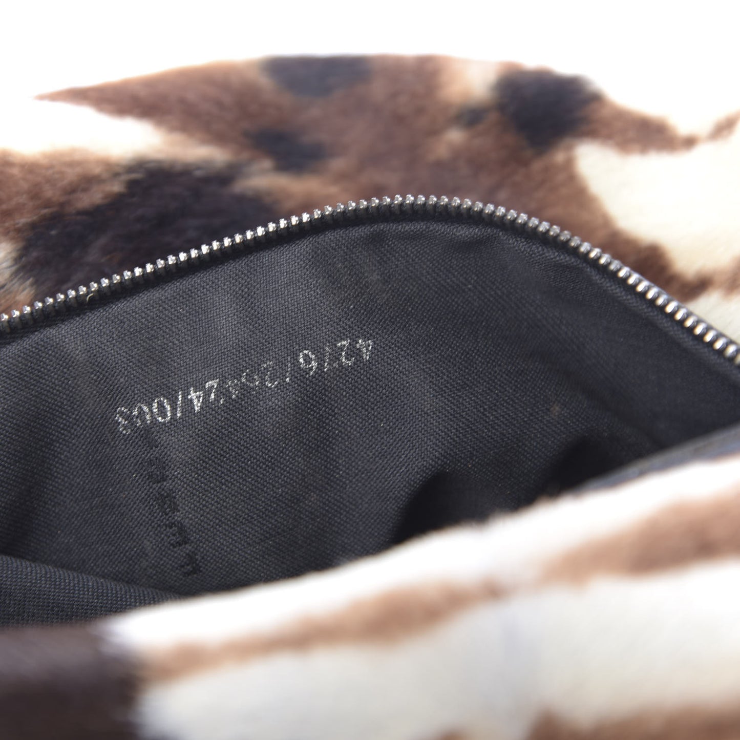 Calf Hair Zebra Print Baguette Brown