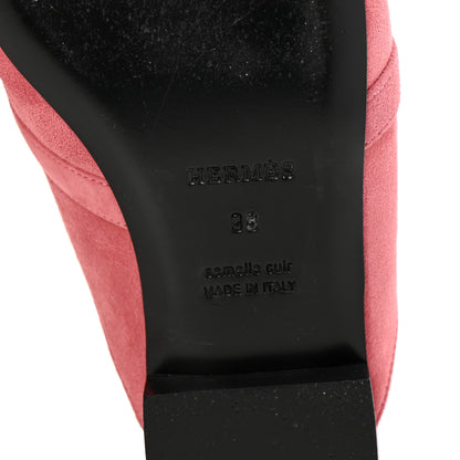 Hermes Suede Goatskin Oz Mules 38 Rose De Venise 7 of 10