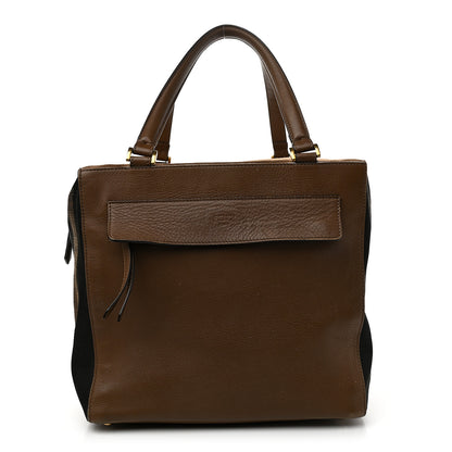 Fendi Vitello Pequin Magnetic Top Satchel Foresta 1 of 14