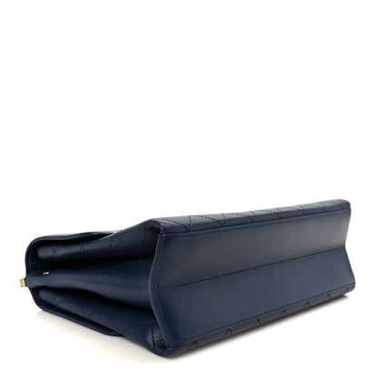 Chanel Lambskin Stitched Coco Luxe Medium Flap Blue 4 of 13