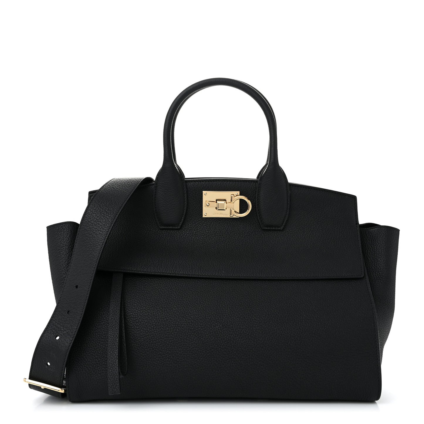 Calfskin Large Studio Soft Bag Black