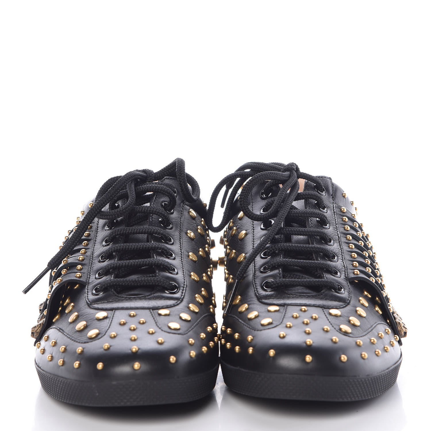 Gucci Calfskin Mens Studded Sneakers 8.5 Black 2 of 8