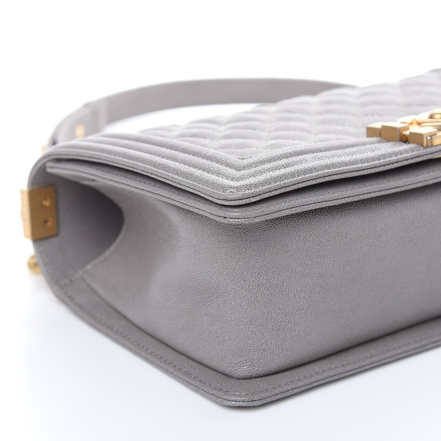 Chanel Caviar Quilted Medium Boy Flap Grey 8 of 10
