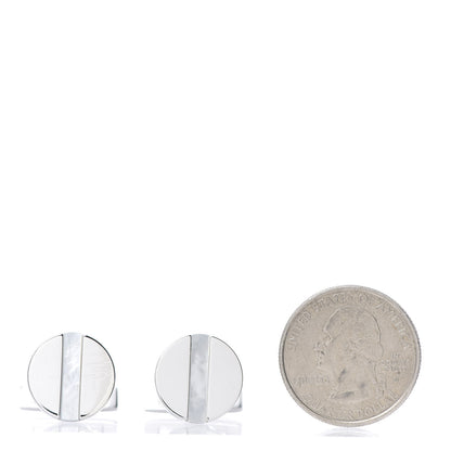 Cartier Sterling Silver Mother of Pearl LOVE Cufflinks 2 of 5