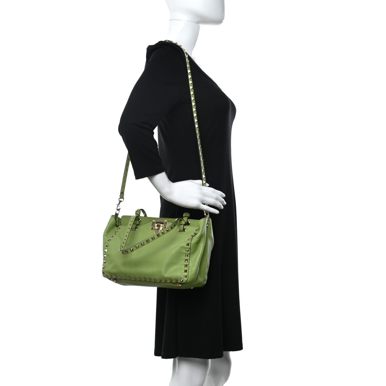 Valentino Garavani Vitello Small Rockstud Tote Apple 2 of 9