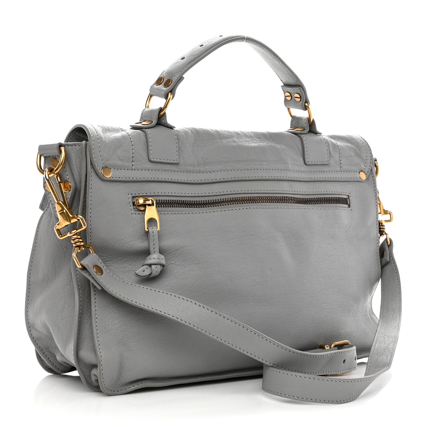 Lambskin Medium PS1 Satchel Dove Grey