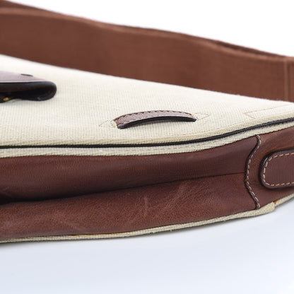 Christian Dior Calfskin Canvas Saddle Bag Beige 10 of 20