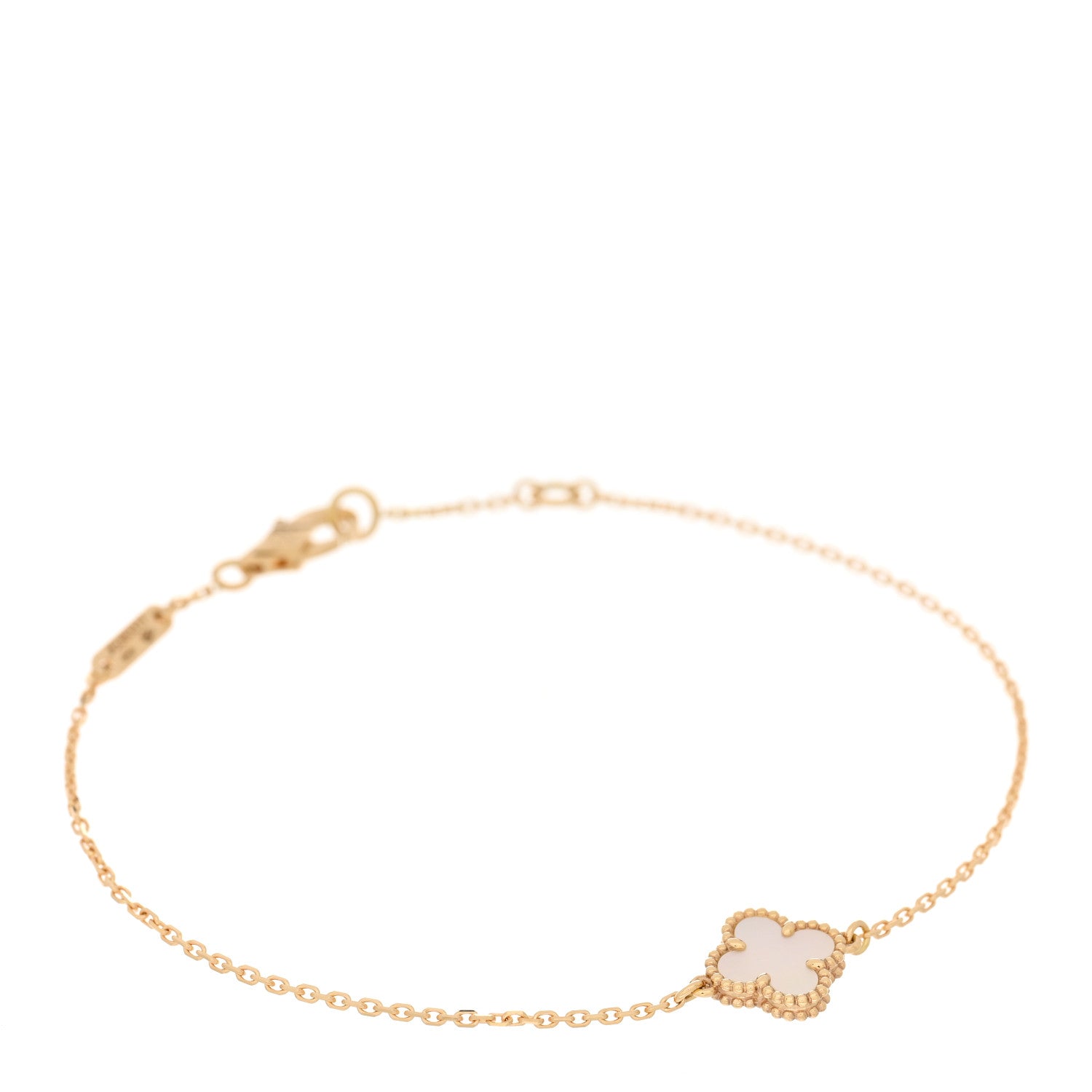 Van Cleef & Arpels 18K Yellow Gold Mother of Pearl Sweet Alhambra Bracelet 1 of 4
