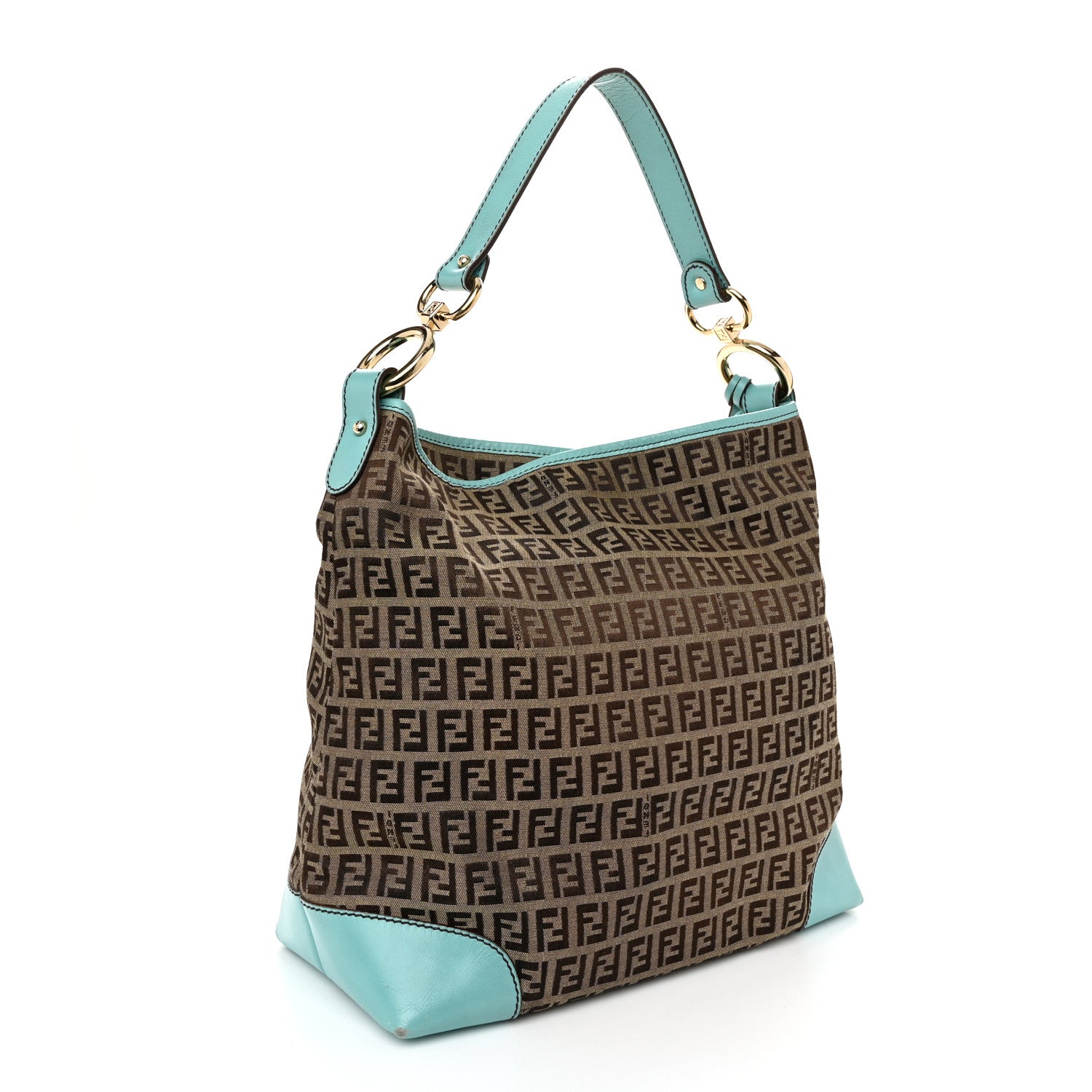 Fendi Zucchino Cuoio Chef Shopping Tote Mogano Panna Laguna 3 of 13