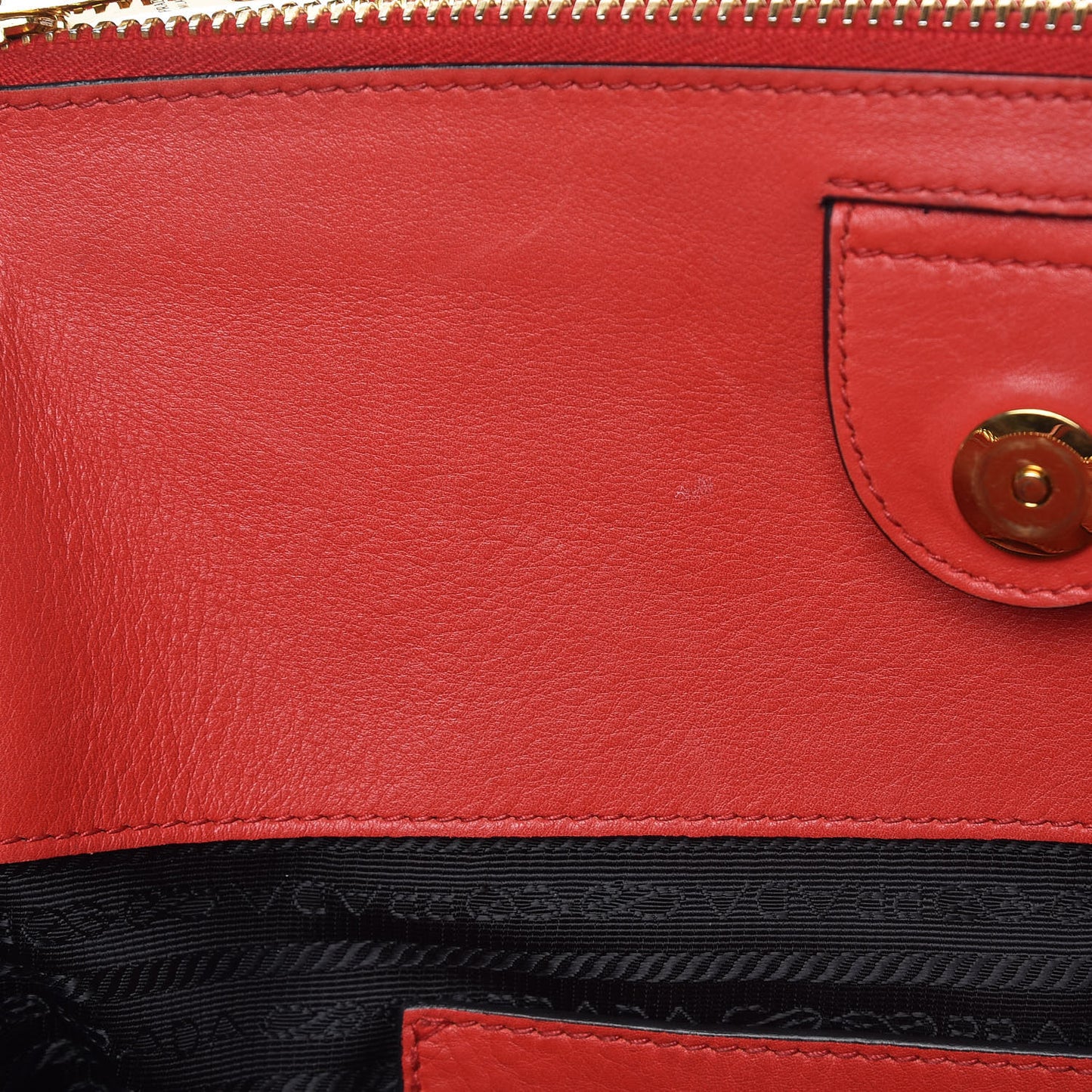 Glace Calfskin Twin Pocket Tote Fuoco