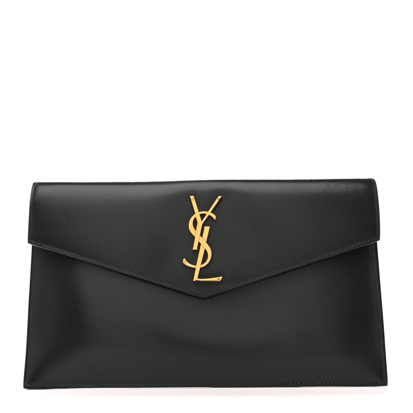 Smooth Shiny Calfskin Uptown Pouch Storm