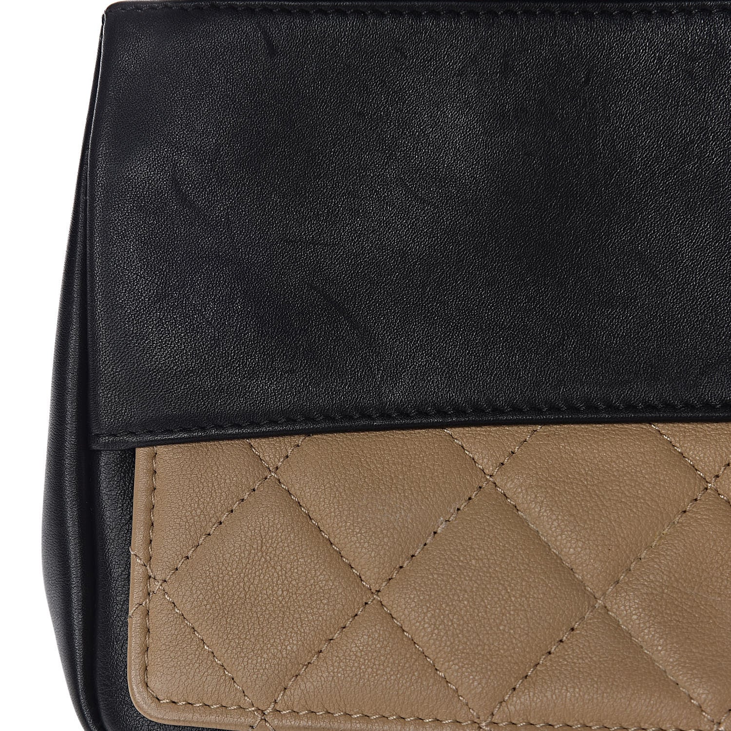 Chanel Calfskin Quilted Medium Graphic Flap Beige Black 14 of 17