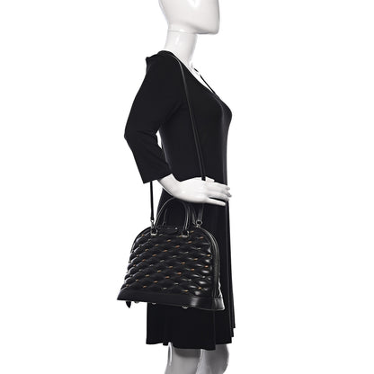 Louis Vuitton Lambskin Studded Malletage Alma PM Black 2 of 10