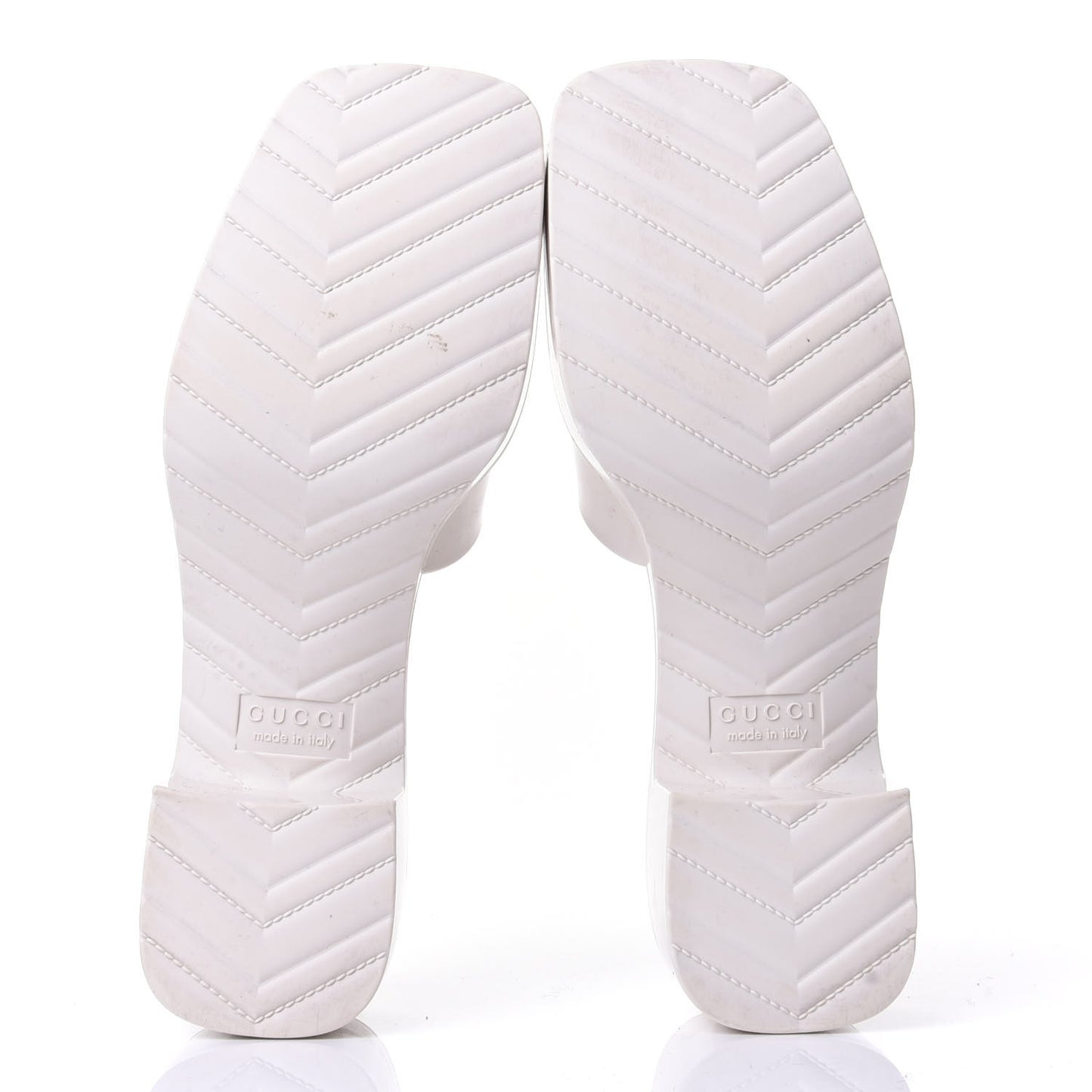 Rubber Gucci Logo Womens Platform 20/60mm Slide Sandals 37 Mystic White