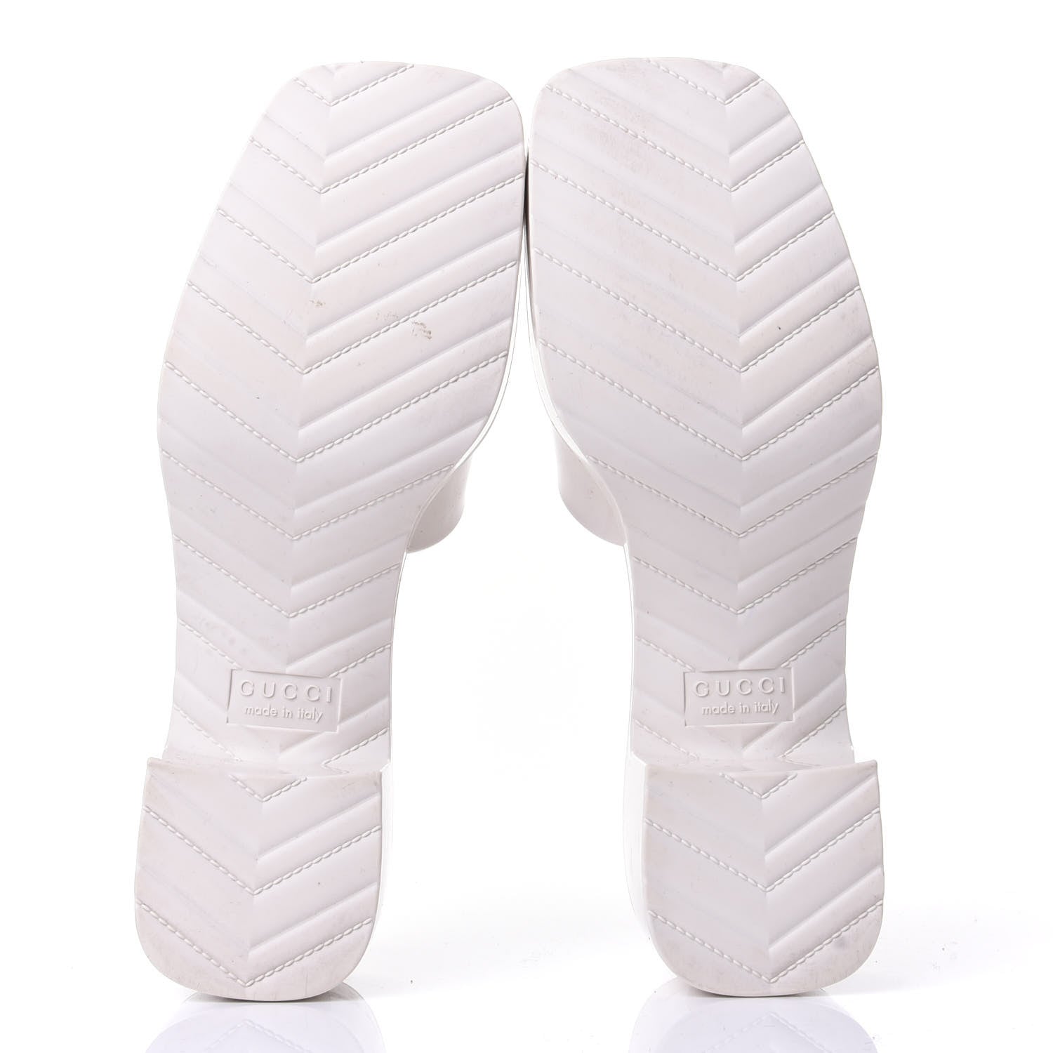 Gucci Rubber Gucci Logo Womens Platform 20/60mm Slide Sandals 37 Mystic White 7 of 11