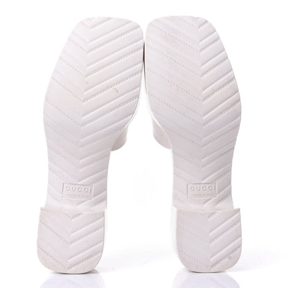 Gucci Rubber Gucci Logo Womens Platform 20/60mm Slide Sandals 37 Mystic White 7 of 11