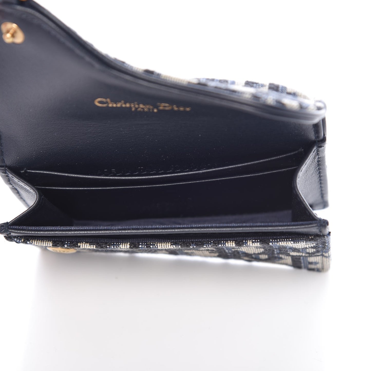 Oblique Saddle Card Holder Blue
