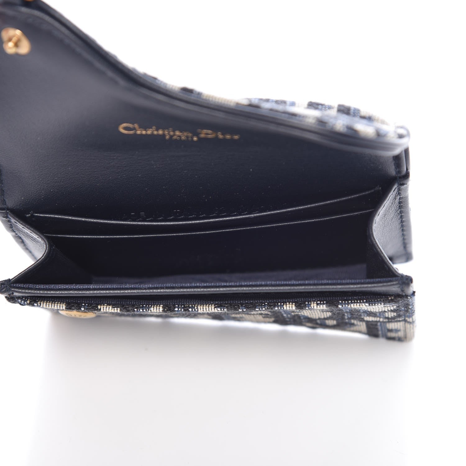 Christian Dior Oblique Saddle Card Holder Blue 5 of 8