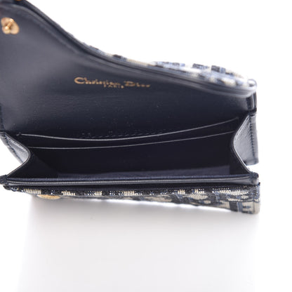 Christian Dior Oblique Saddle Card Holder Blue 5 of 8