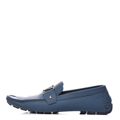 Louis Vuitton Calfskin Mens Monte Carlo Car Shoe Moccasin Loafers 9.5 Blue 1 of 14